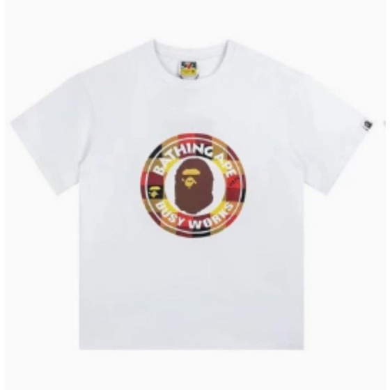 White BAPE "Busy Works" Multicolor Logo T-Shirt